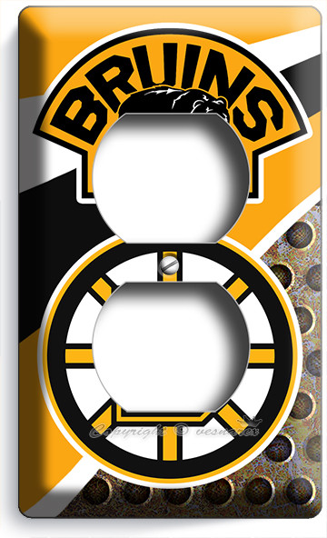 BOSTON BRUINS ICE HOCKEY TEAM OUTLET WALL PLATE SPORT FAN MAN CAVE HD ROOM DECOR