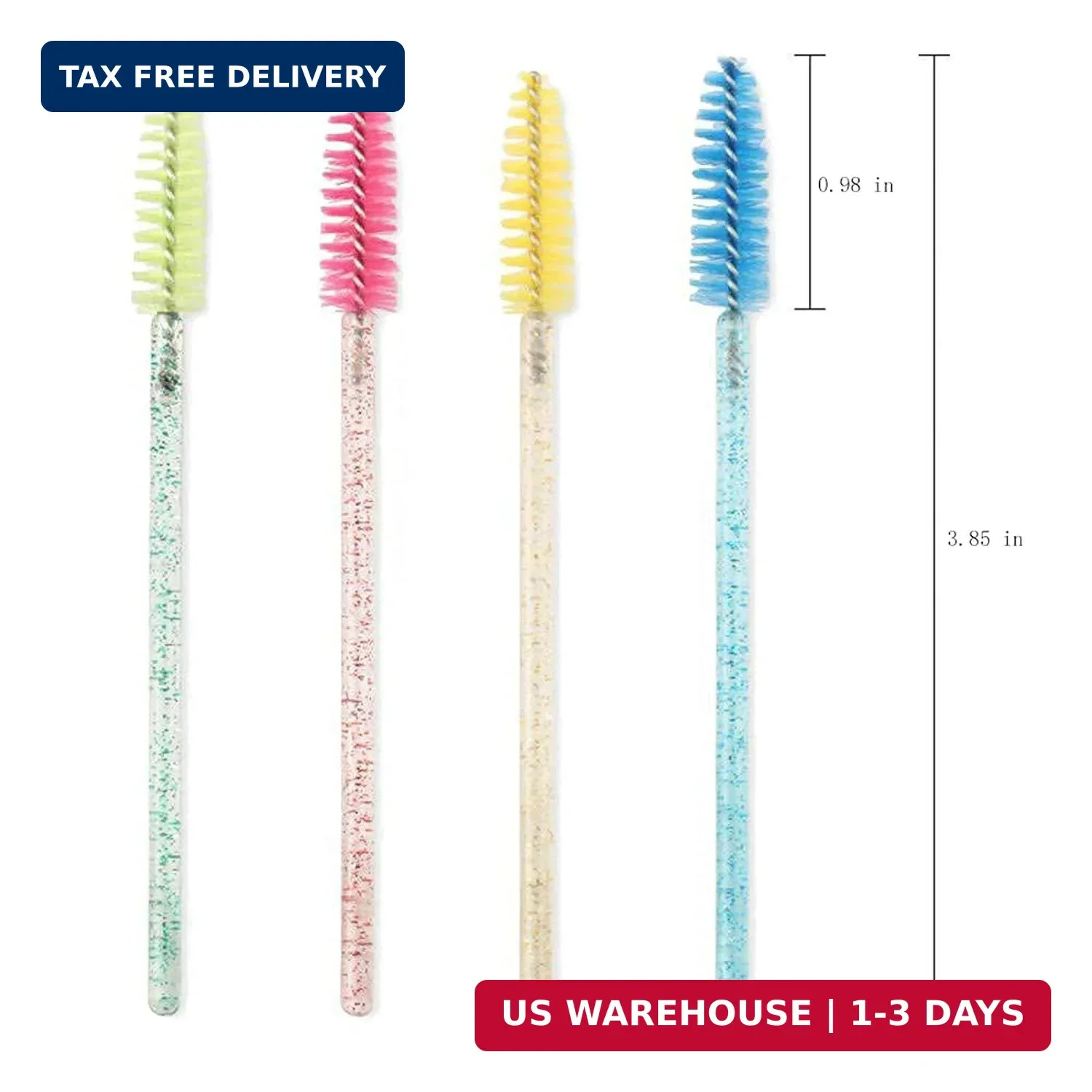 i-Laesh 100 Pcs Disposable Eyelash Brushes, Mascara Wands, Spoolies for Eyelash