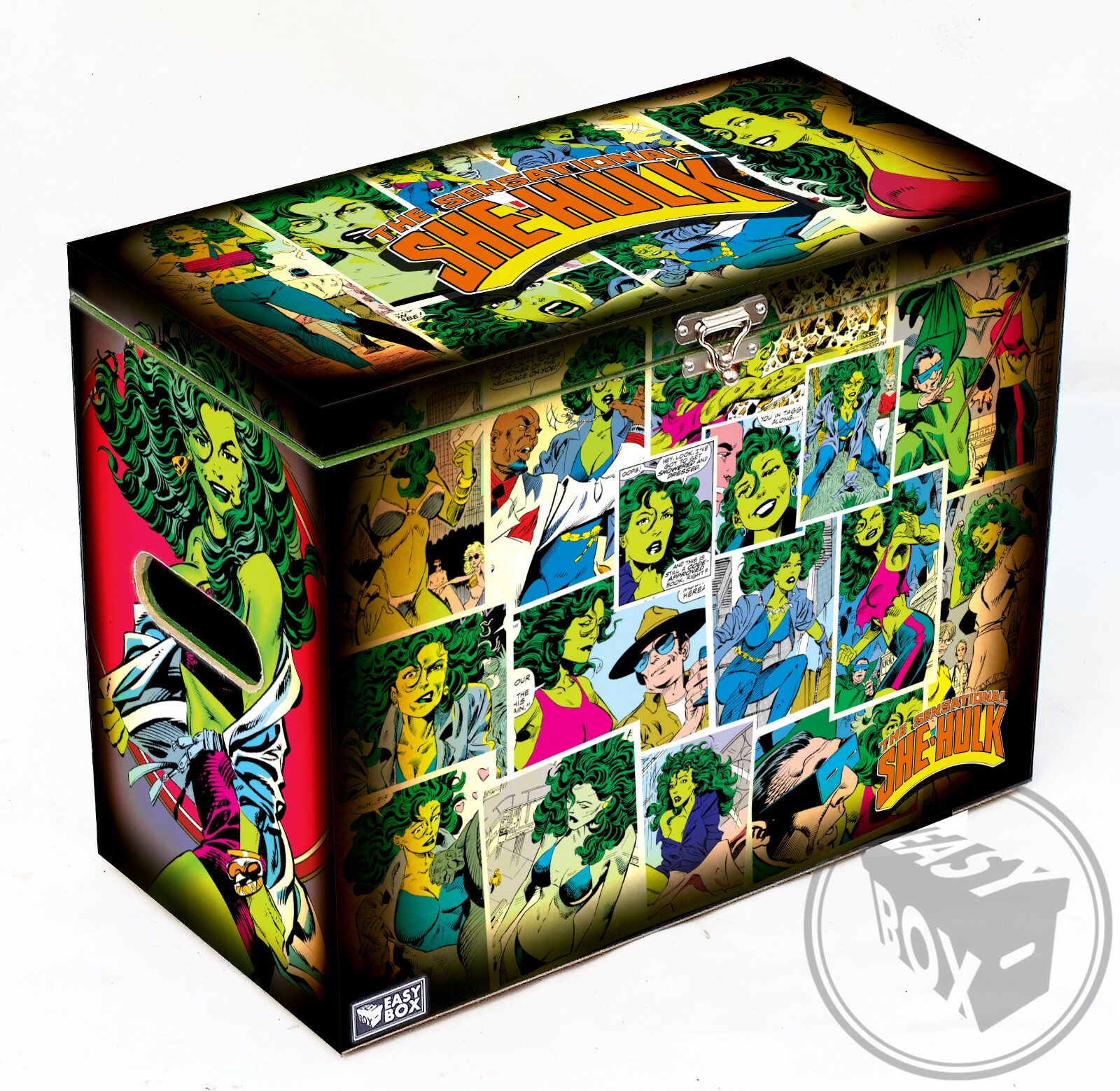 Large Comic Book Hard Box Chest MDF She-Hulk - John Byrne