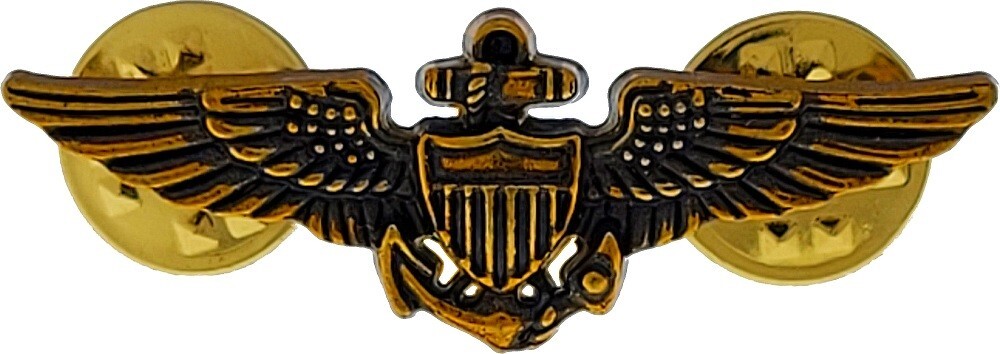 Mini Miniature US USN NAVY Pilot Aviator Aviation Wing BADGE ANTIQUE 1 1/2" Pin