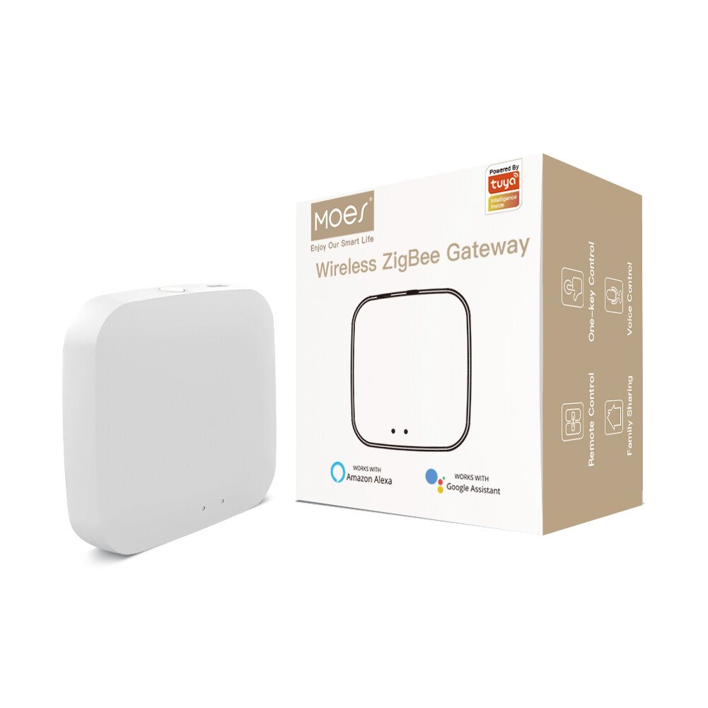 MOES Tuya Zigbee Smart Home Bridge Wireless Hub Gateway Alexa Google APP Control