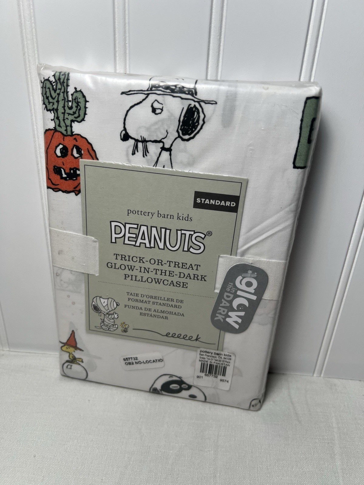 Pottery Barn Kids Peanuts Trick Or Treat Glow In The Dark Pillowcase