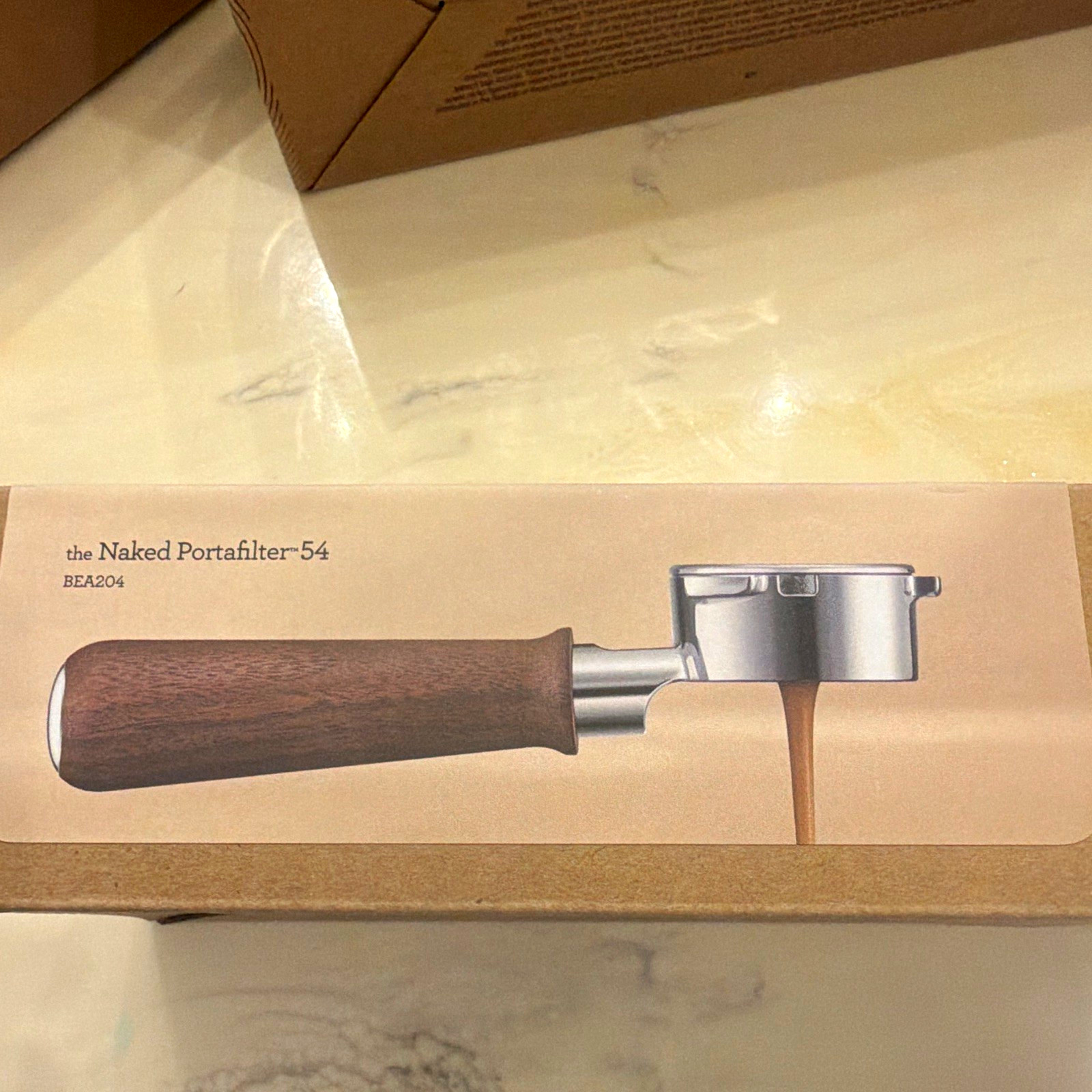Breville Naked Portafilter 54mm Walnut Handle for Espresso Machine BEA204WLW