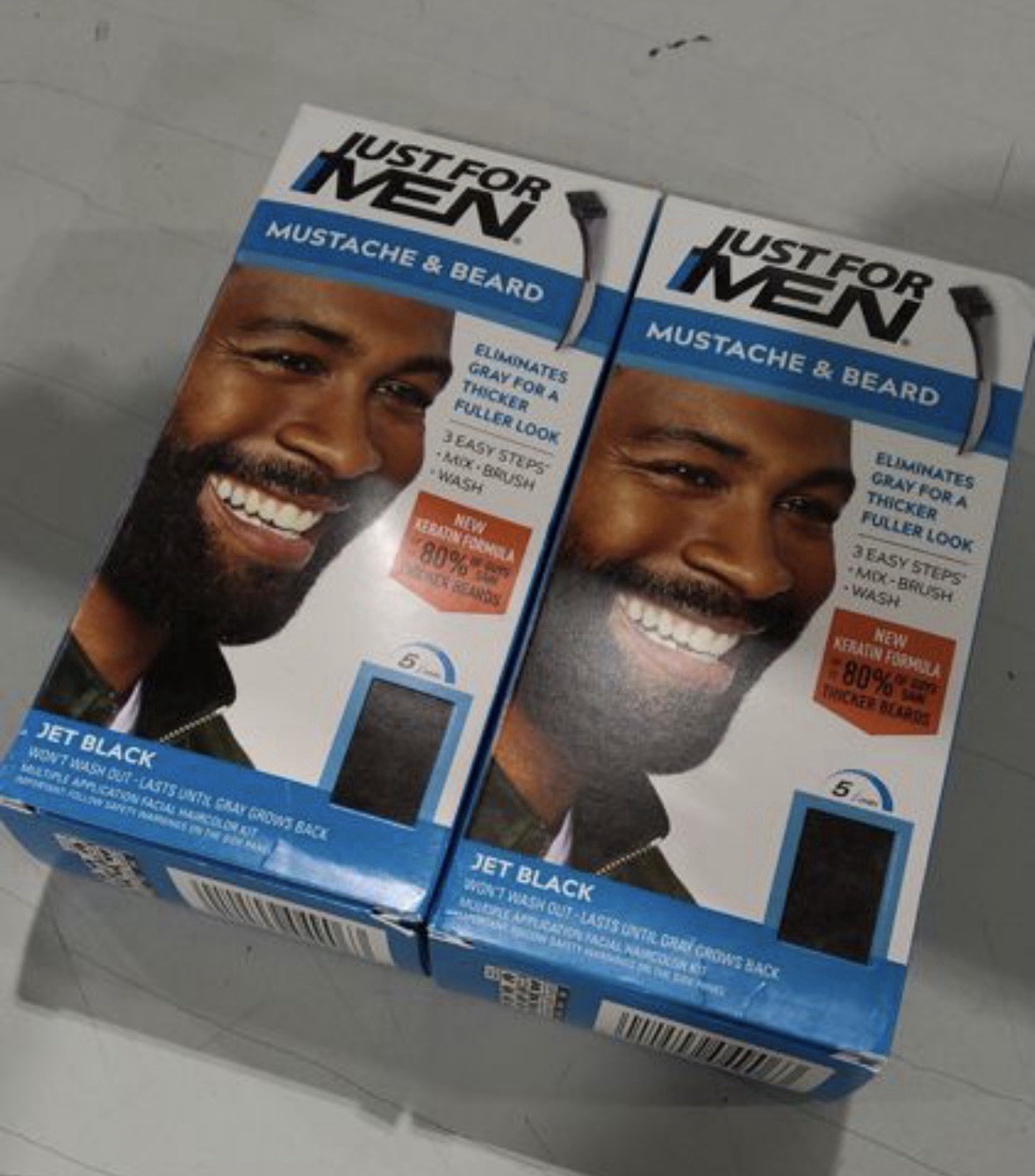 Just For Men Beard Color Gel Jet Black M-60 Keratin Formula. (Pack of 2)