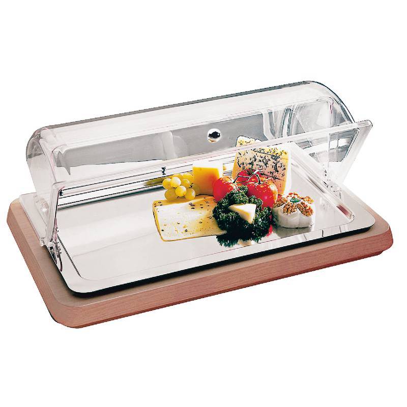 Paderno Sambonet Buffet Refrigerated Showcase With Lid, Wood