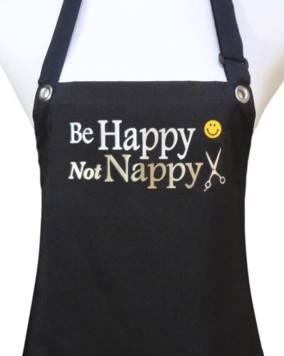 Hair Stylist Apron "BE HAPPY NOT NAPPY" waterproof dog grooming apron new