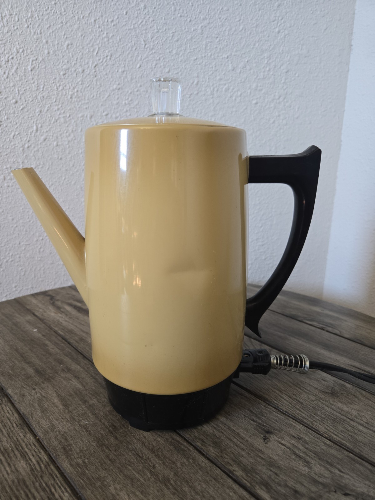 Vintage West Bend Westmark 1832 9 Cup Yellow Gold Coffee Percolator Works Retro