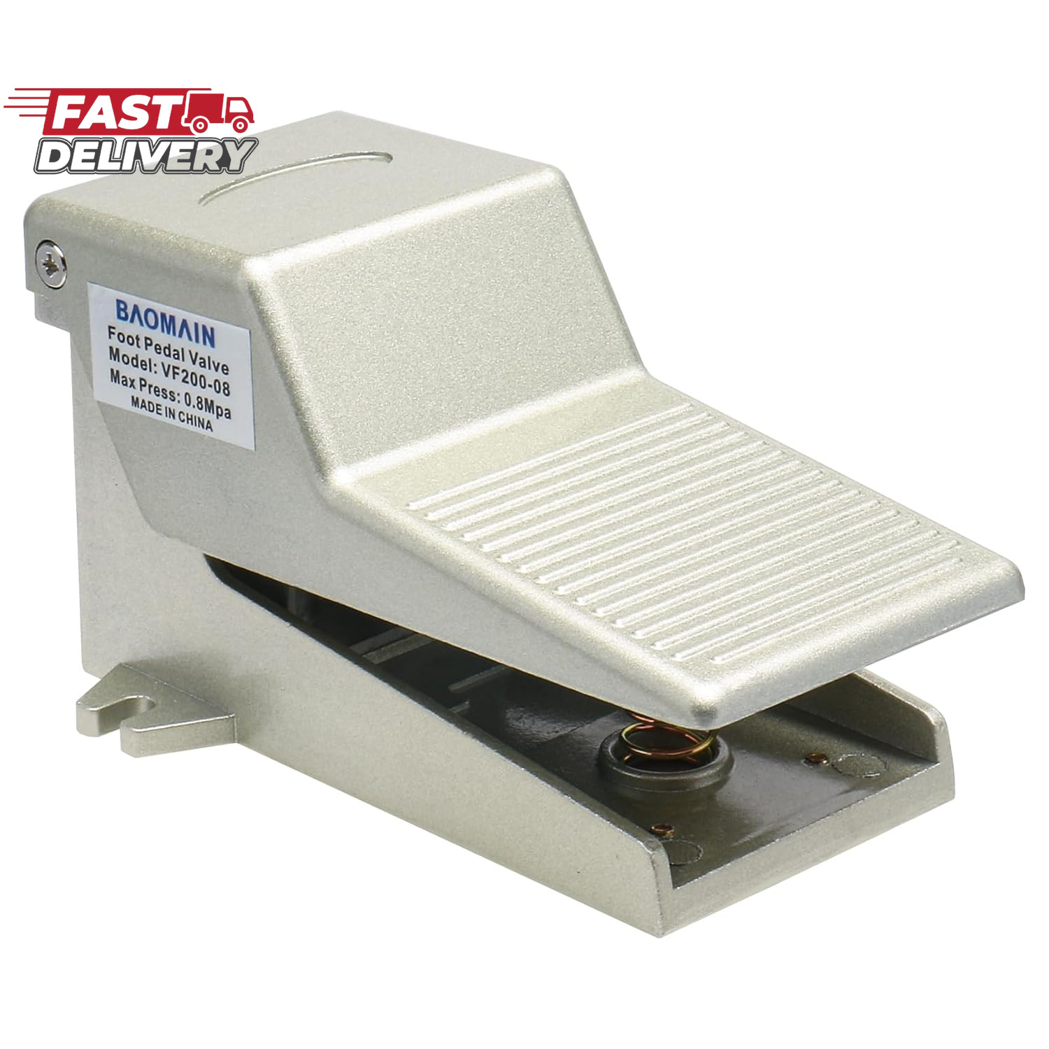 Baomain Pneumatic Air Foot Pedal Valve VF200-08 PT 1/4" Nonslip Momentary 2 Posi