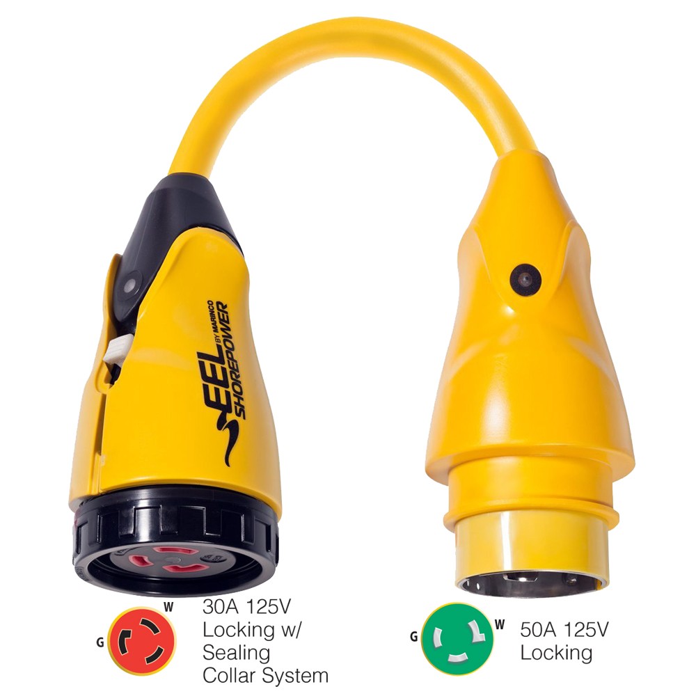 Marinco P503-30 EEL 30A-125V Female to 50A-125V Male Pigtail Adapter