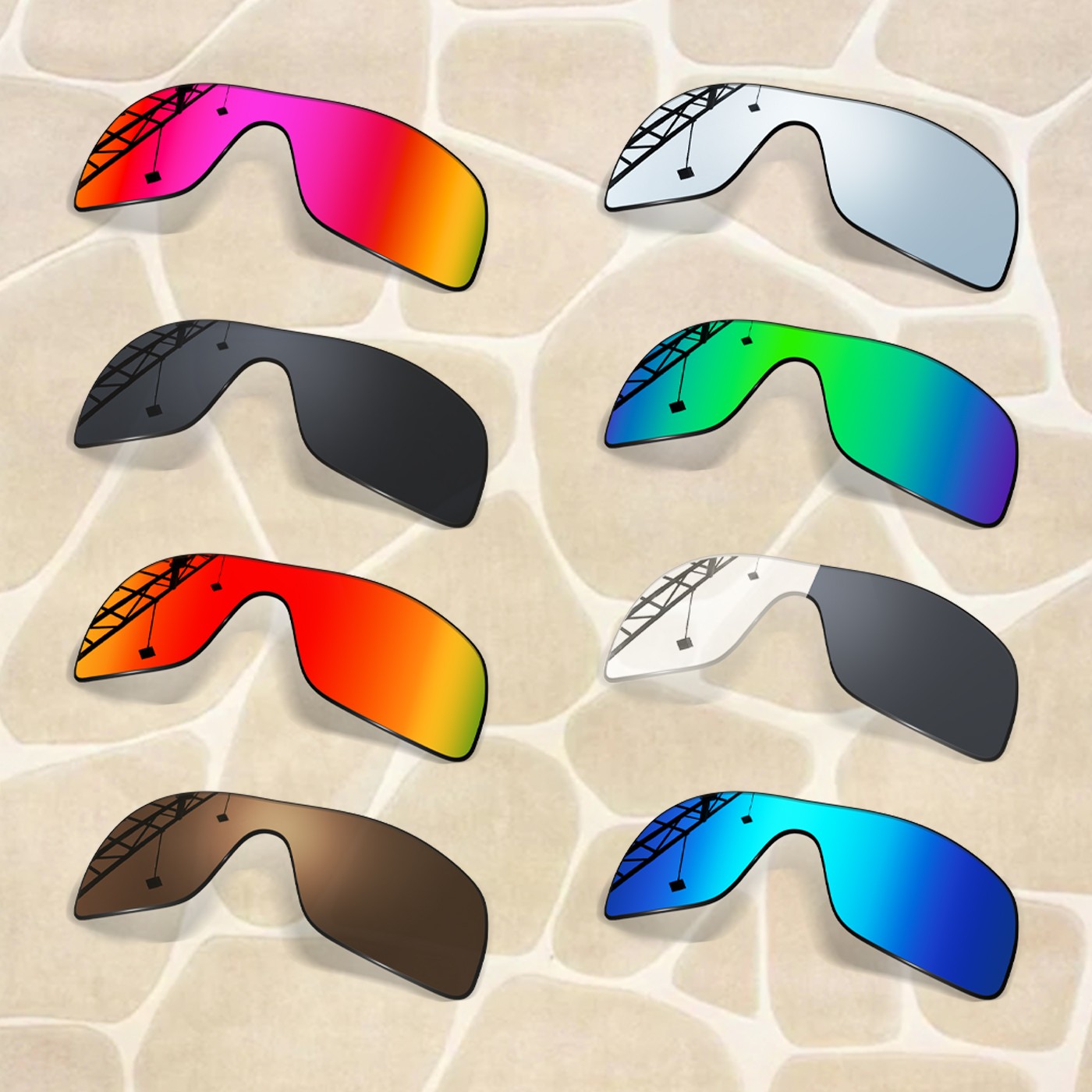 Anti-Scratch Polarized Replacement Lenses for Oakley Batwolf OO9101 Sunglasses