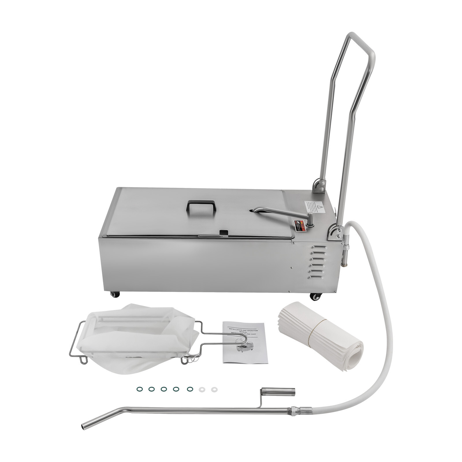 55L Stainless Fryer Oil Filter Cart Machine Commercial Oil Filtration Separator