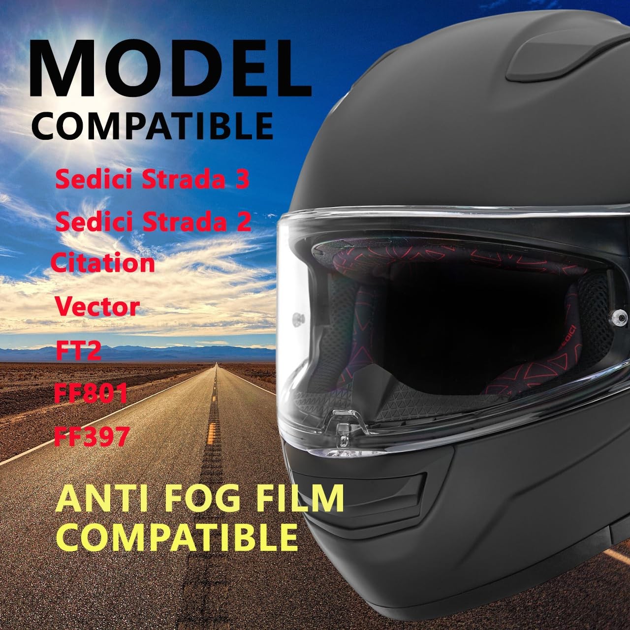 Sedici Strada 3 Helmet Visor, Face Shield Compatible One Size, Silver