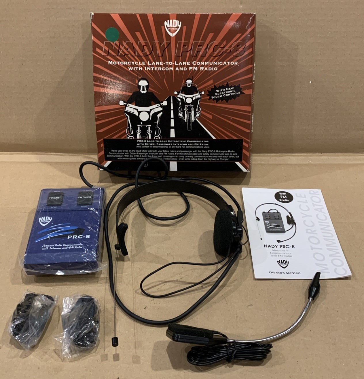 NADY PMC-8 Motorcycle Driver Passenger Intercom Lane-to-Lane Communicator NOS