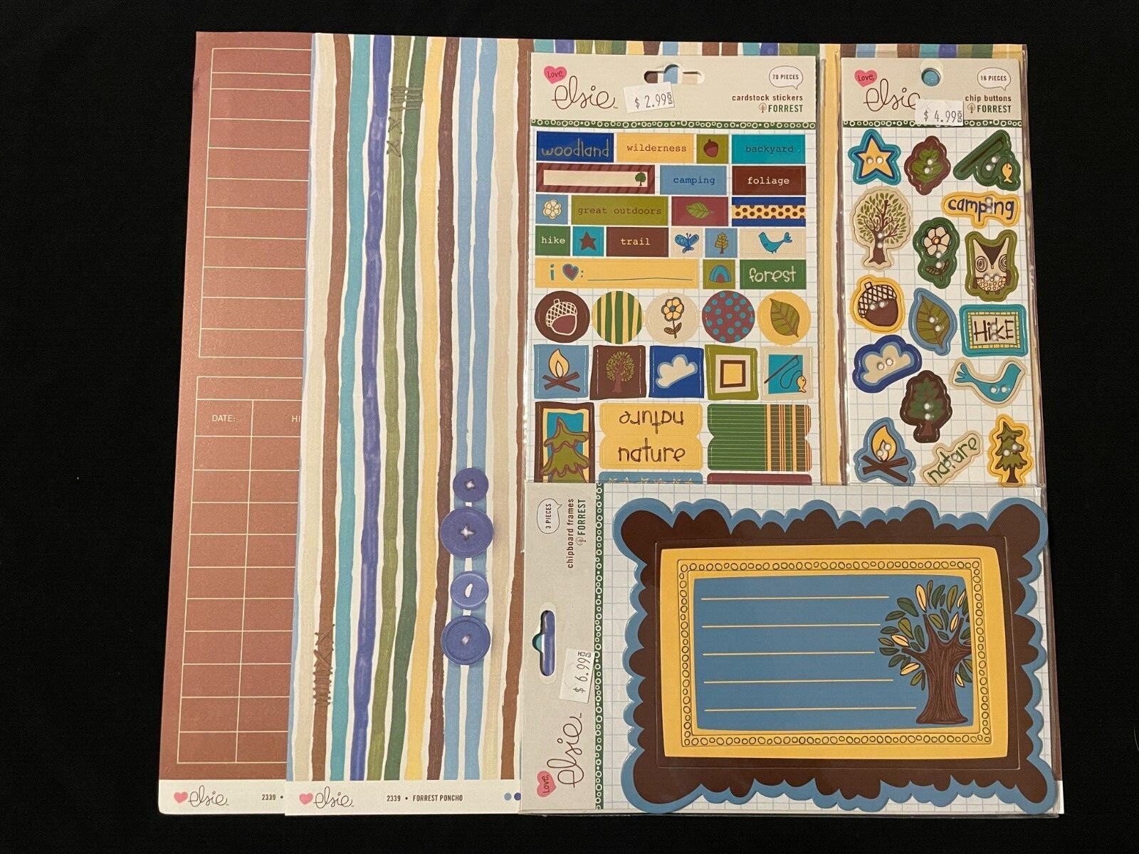 ELSIE 'FORREST" 12X12 DS PAPER WITH EMBELLISHMENTS