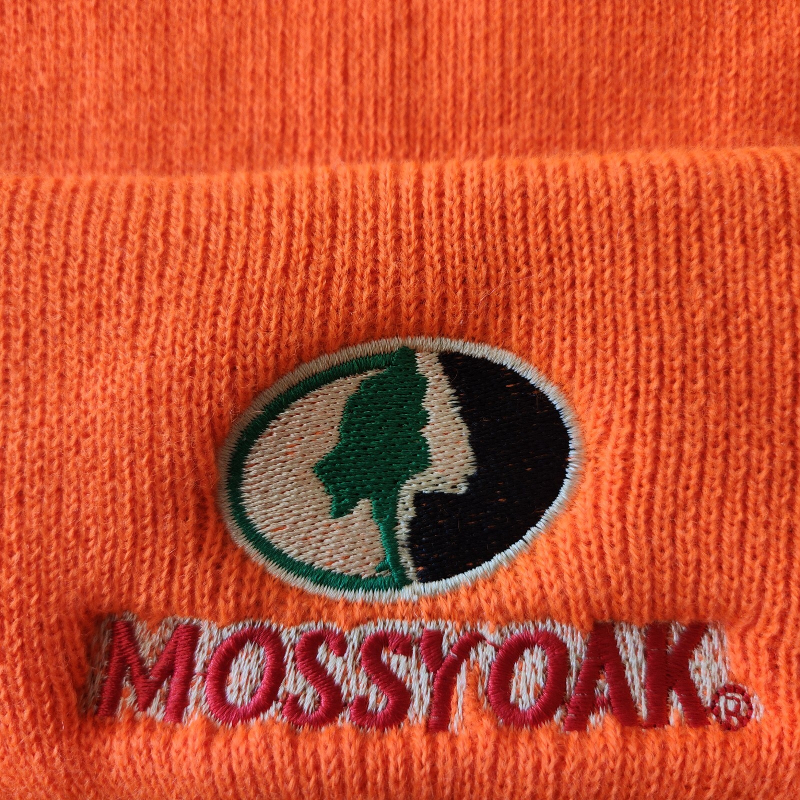 Mossy Oak Super Heavy Knit Hat Insulated Lined Hunting Beanie Fluorescent Orange