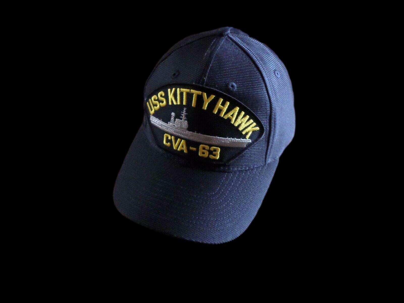 USS KITTY HAWK CVA-63 NAVY SHIP HAT U.S MILITARY OFFICIAL BALL CAP U.S.A MADE