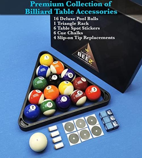 Billiard Pool Balls with Triangle Ball Rack, Standard Billiard Accessory Set