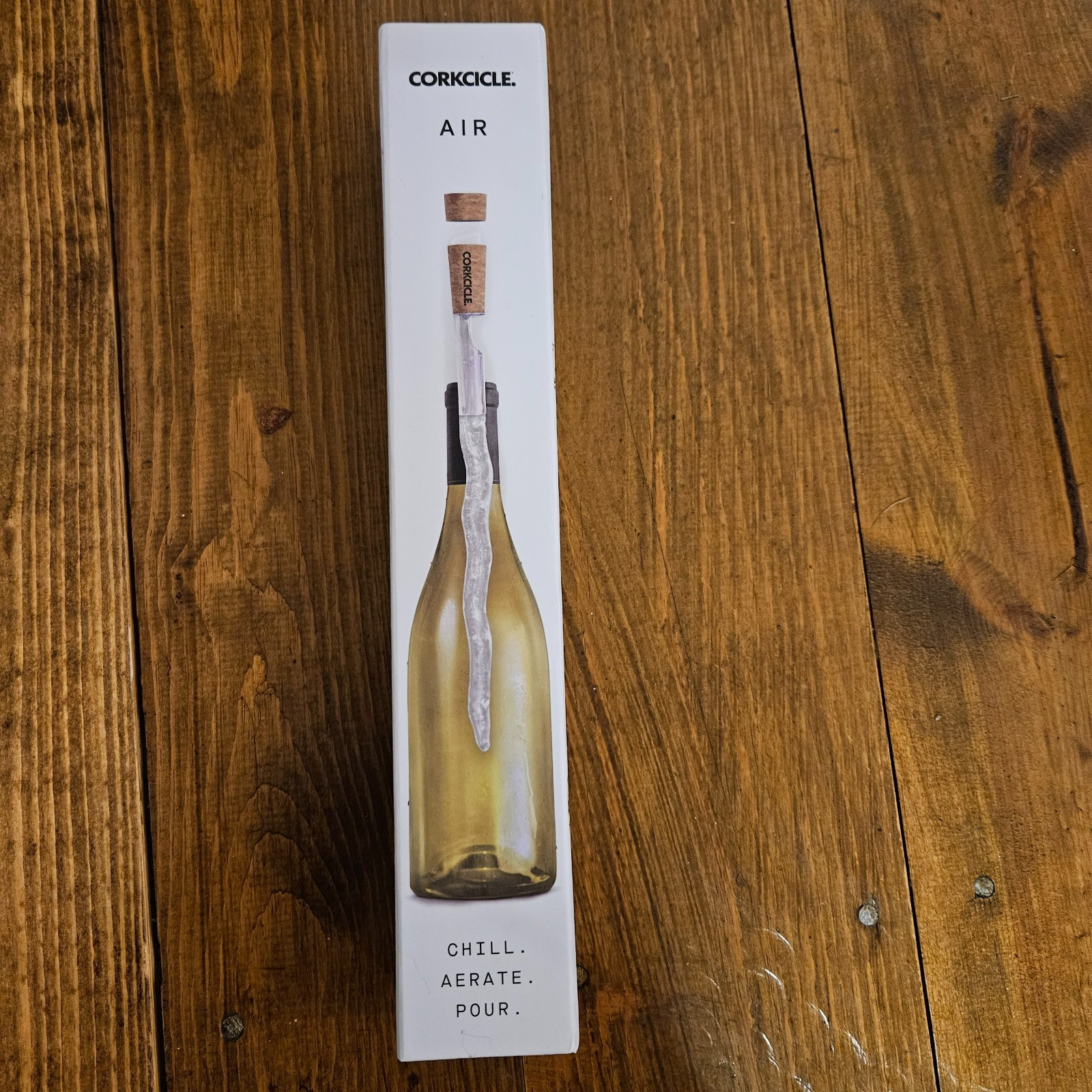 Corkcicle AIR Wine Chiller & Aerator Stick – Classic Cork – Open Box New