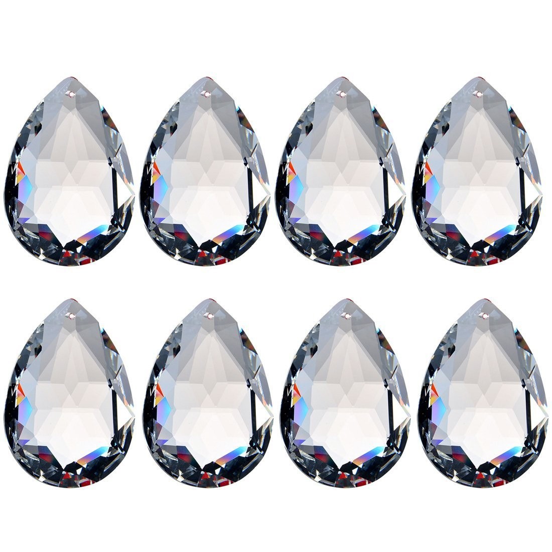H&D 10pcs 50mm Chandelier Crystal Prisms Pendants - Clear Crystal Teardrops P...
