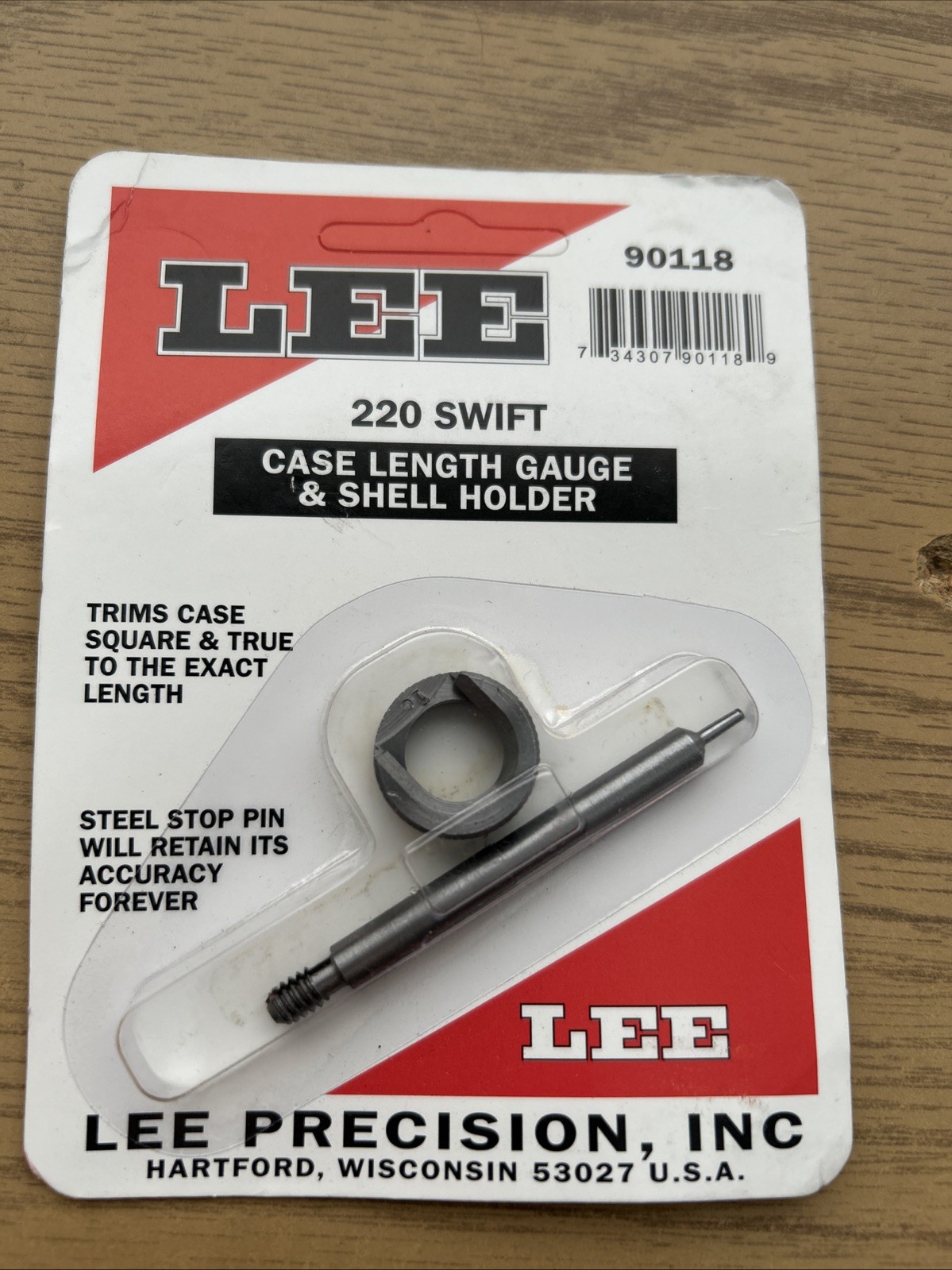 LEE CASE LENGTH GAUGE AND SHELL HOLDER  220 SWIFT, # 90118