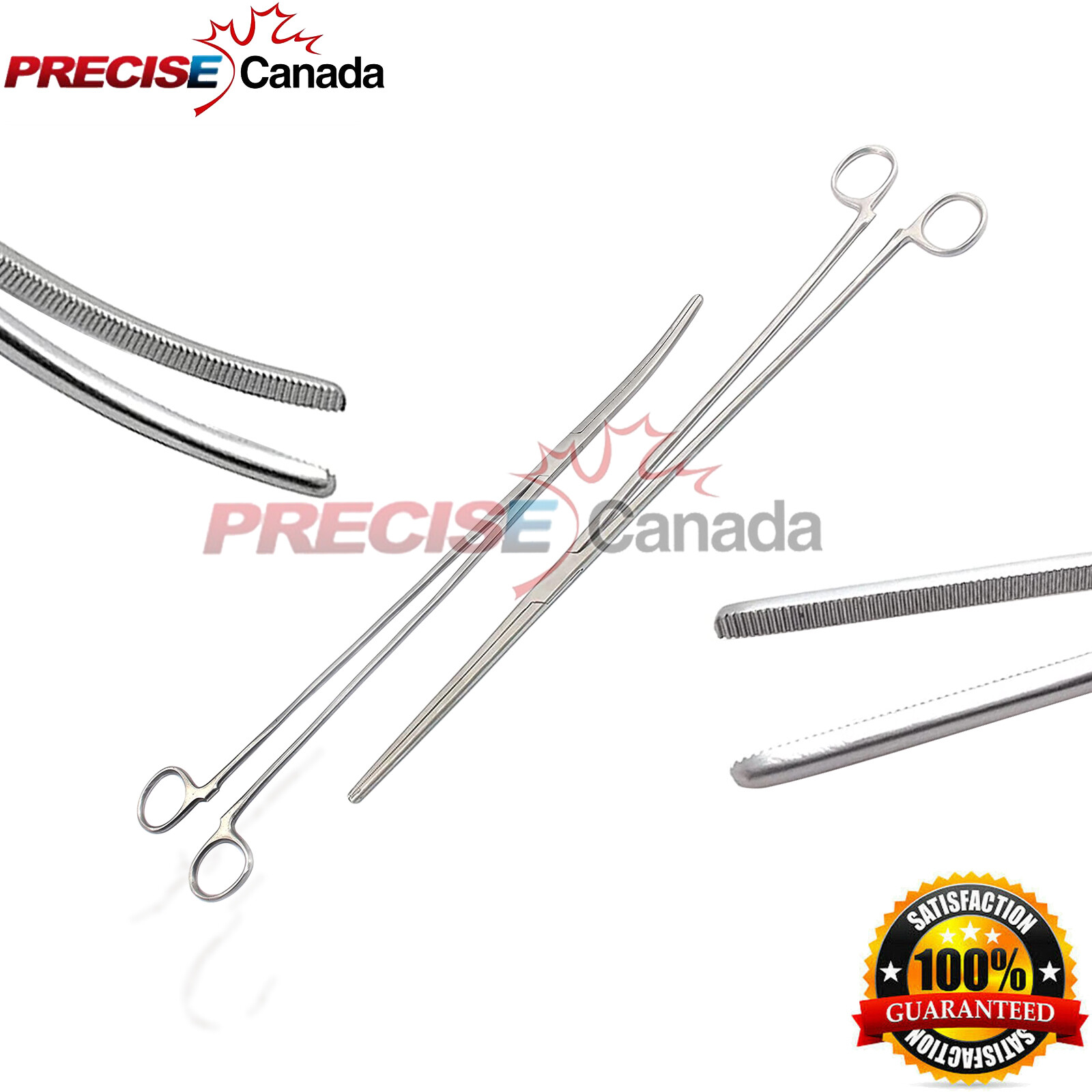2 Pcs Pean Rochester Hemostat Surgical Non Locking Str & Cvd Forceps 12" DS-1570