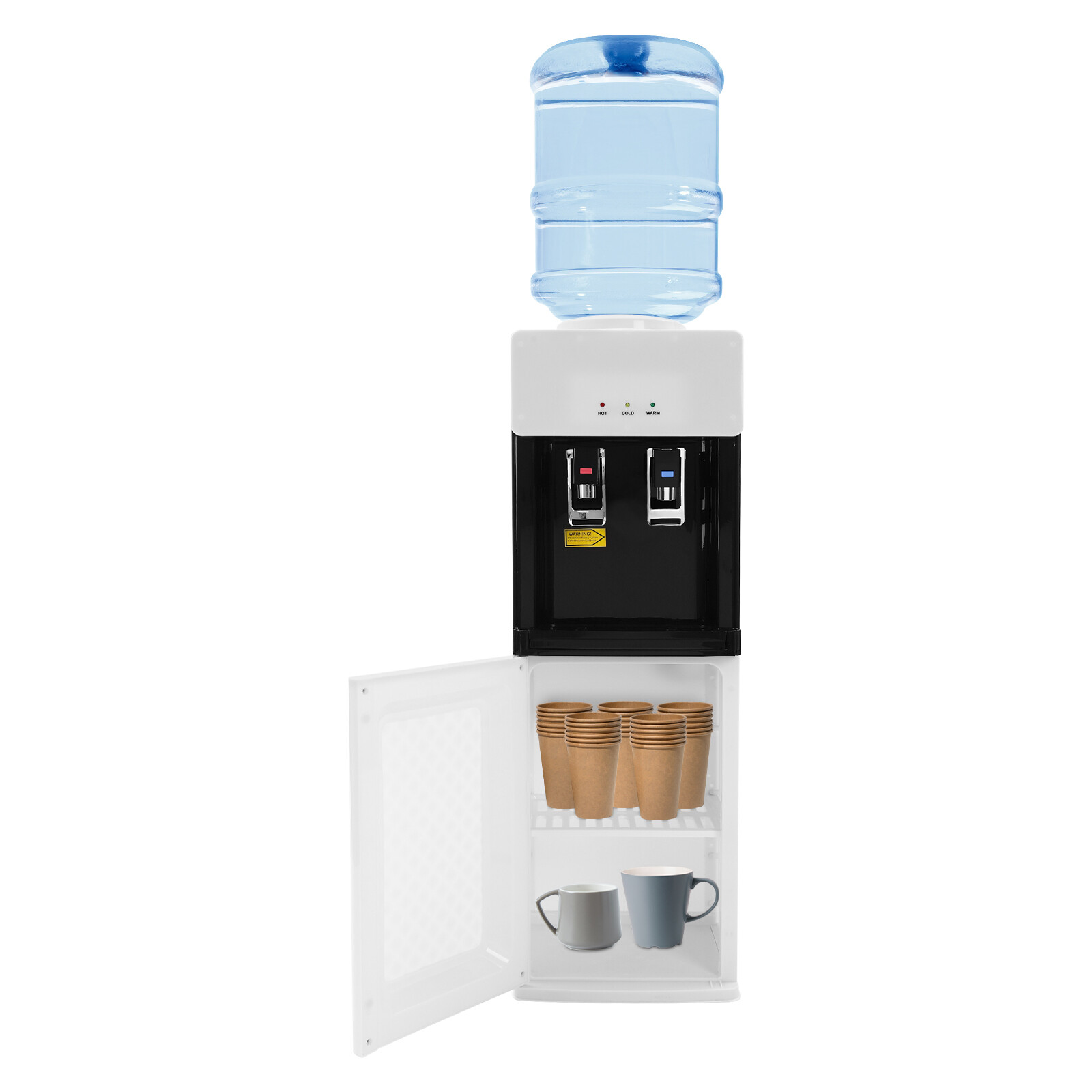 Hot and Cold Water Dispenser Standing 53.6℉ & 185-203℉ Top Loading Heater Cooler