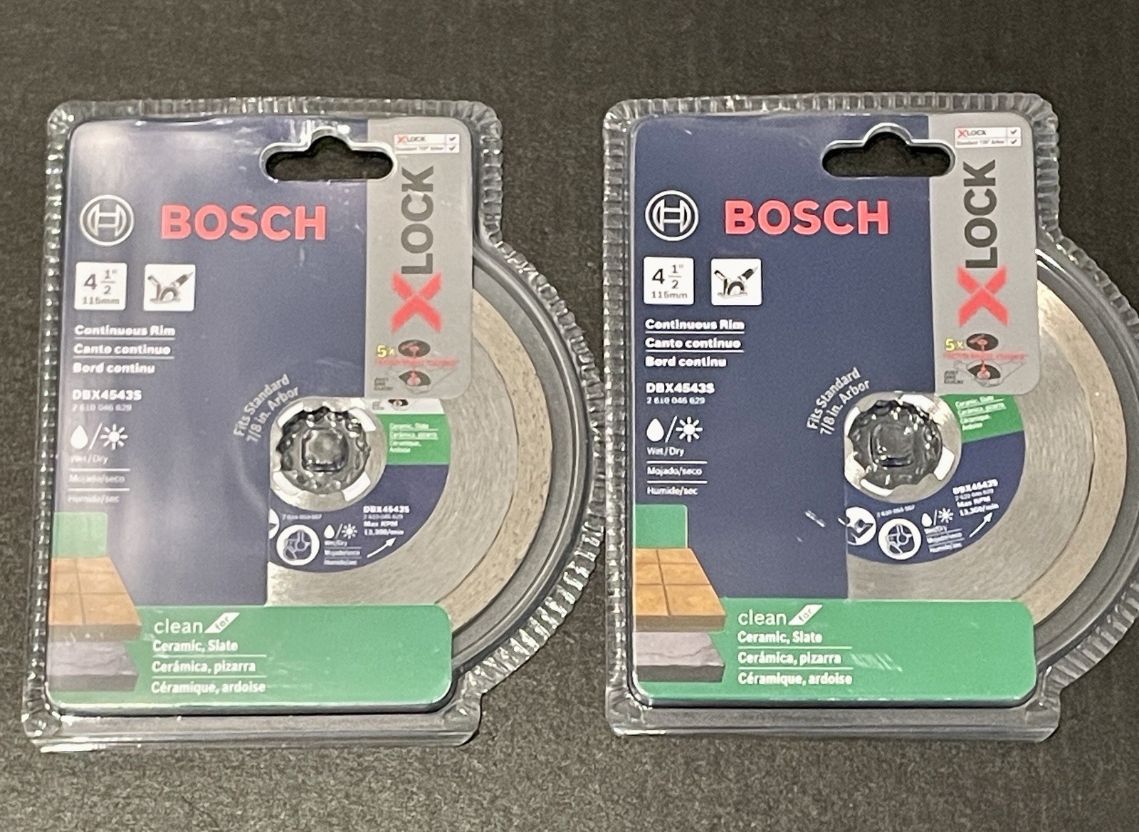 2-Pack Bosch DBX4543S Diamond Continuous Rim Blade Ceramic Slate Cuts