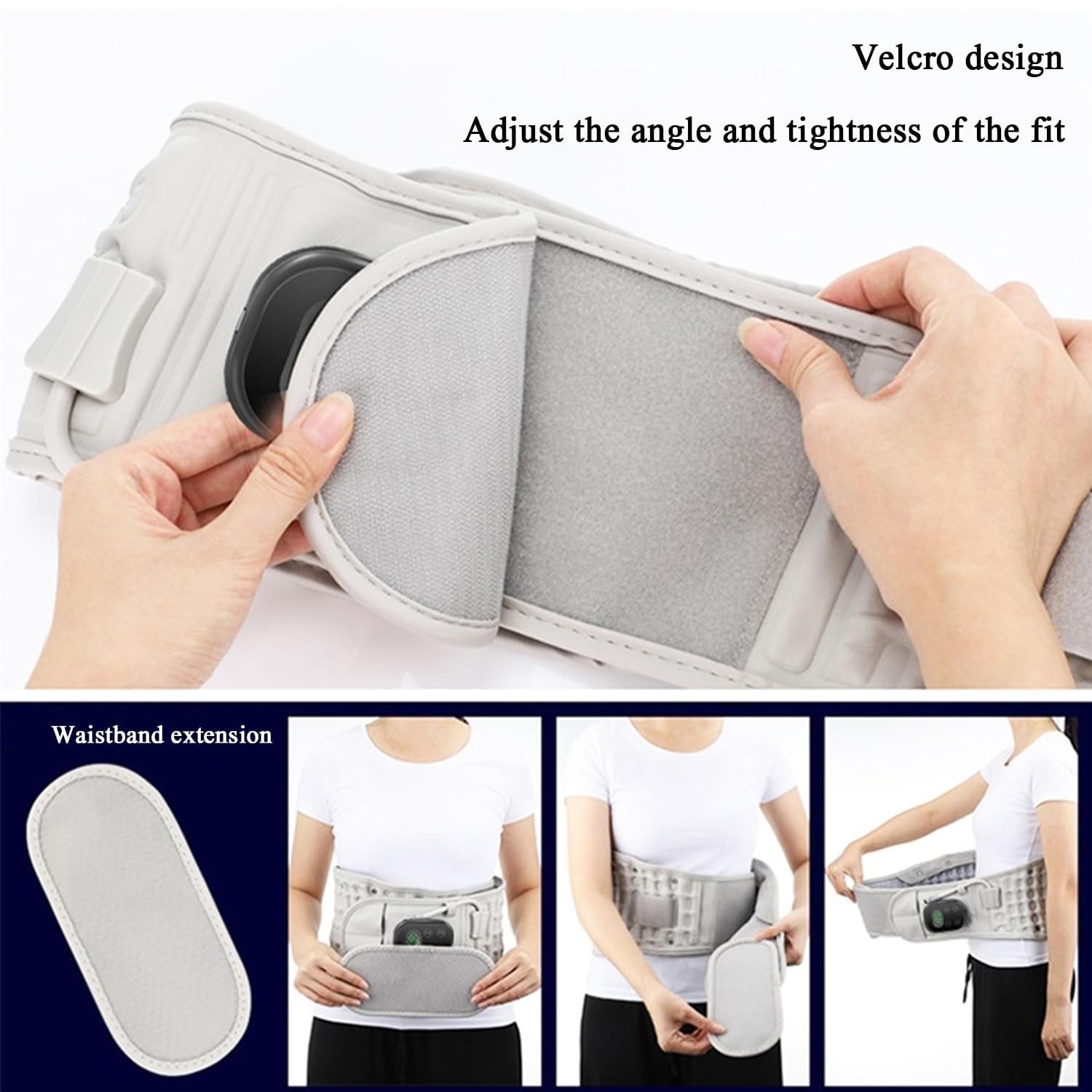 Lumbar Massage Belt With Red Light Heating Decompression Relieve Lower Back Pain