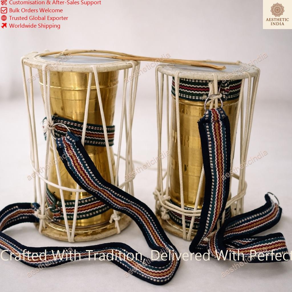 tamil nadu Musical Instrument used in temple festivals Brass Pambai set