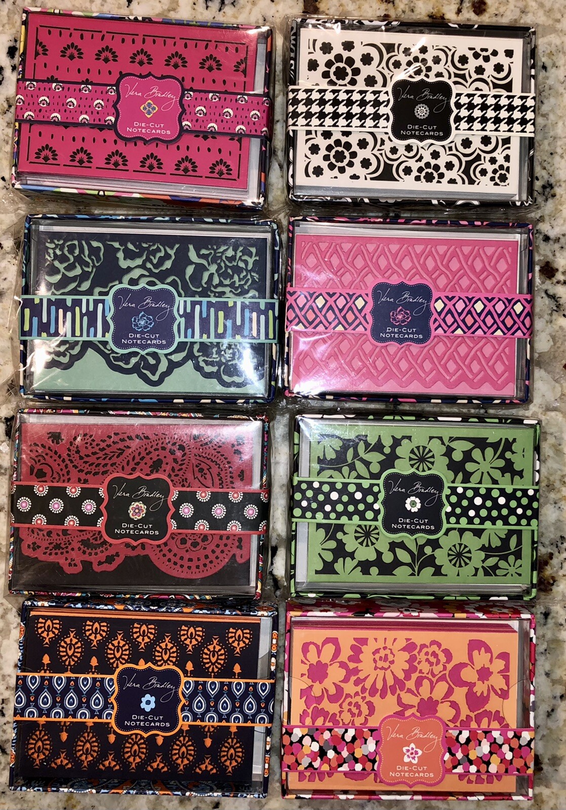 VERA BRADLEY 12 Die-Cut Notecards CHOOSE PATTERN Cards Original Package NWT