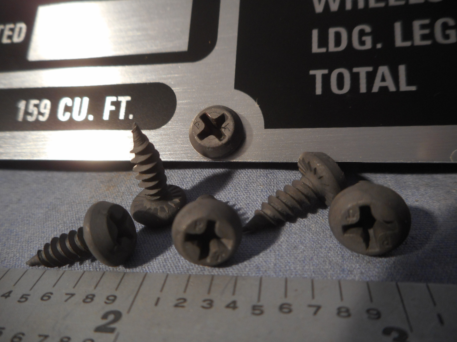 6 NOS Parkerized Data Plate Screws M151 A1 A2 M416 M38 M998 M37 M715 M35 M100