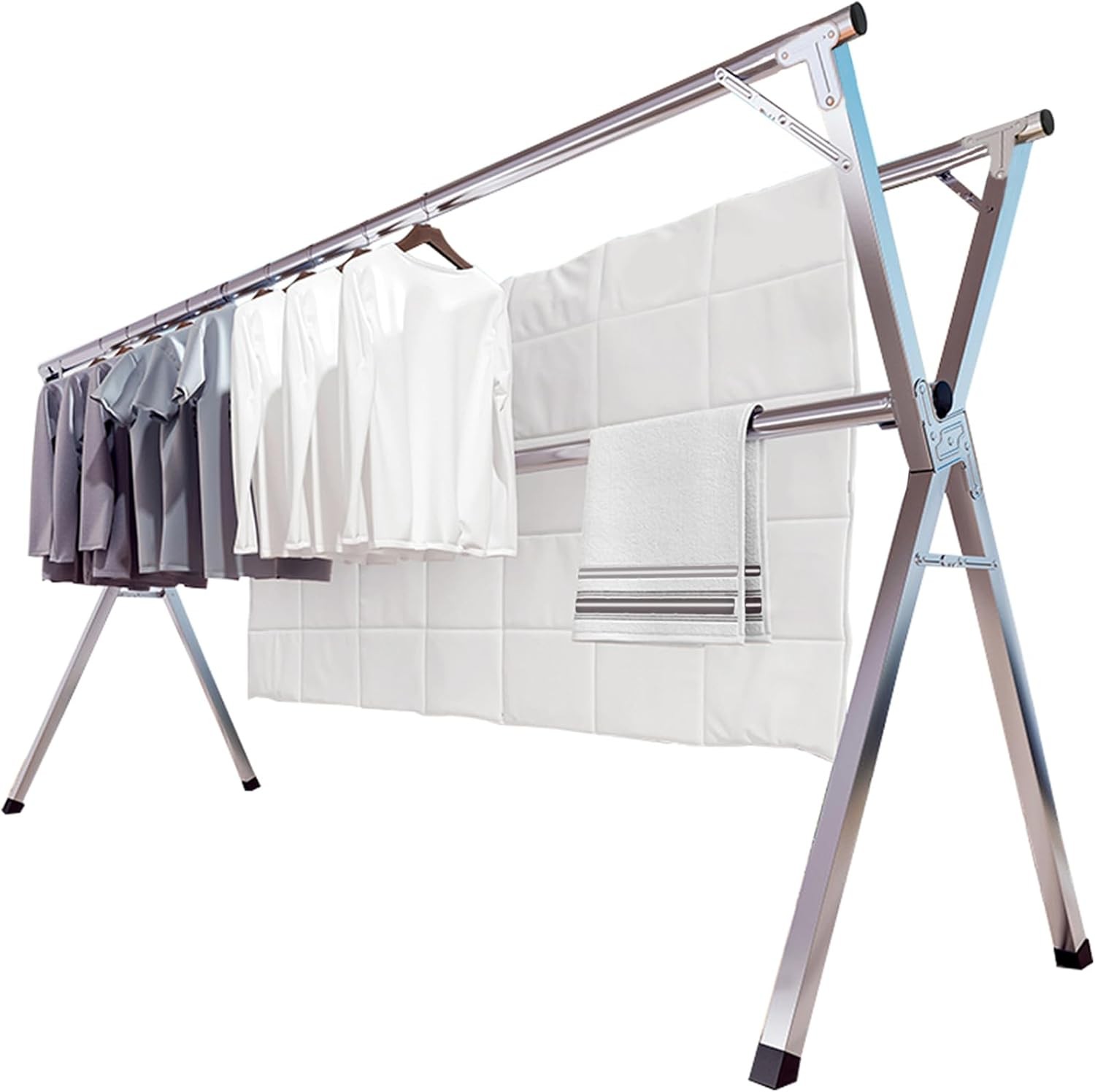 79 Inch Foldable Laundry Rack Outdoor Indoor Heavy Duty