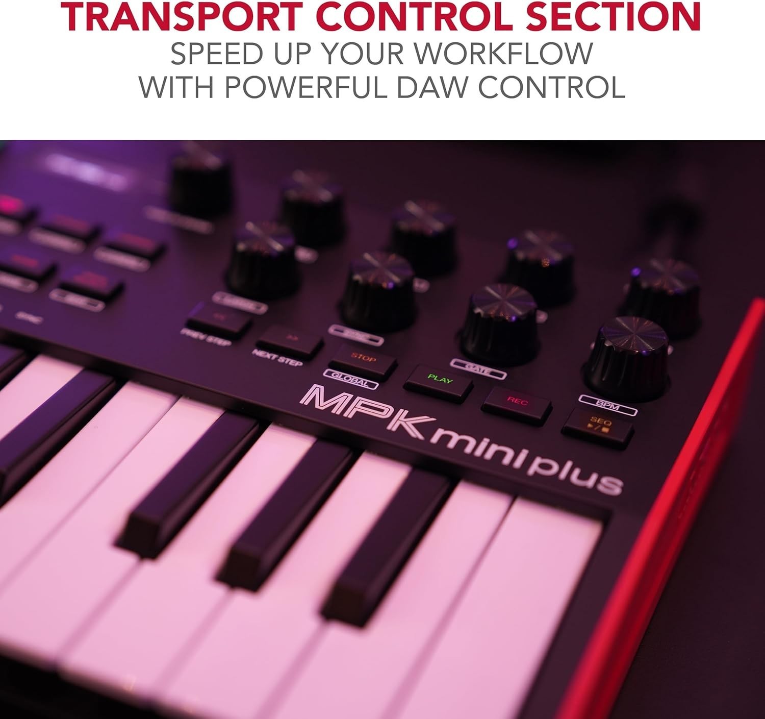 MPK Mini Plus - USB MIDI Keyboard Controller with 37 Mini Keys, 8 MPC Pads, S...