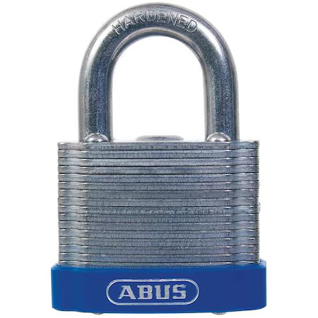 Abus 41/50 Kd Keyed Padlock, Open, Square Steel Body, Hardened Steel Shackle,