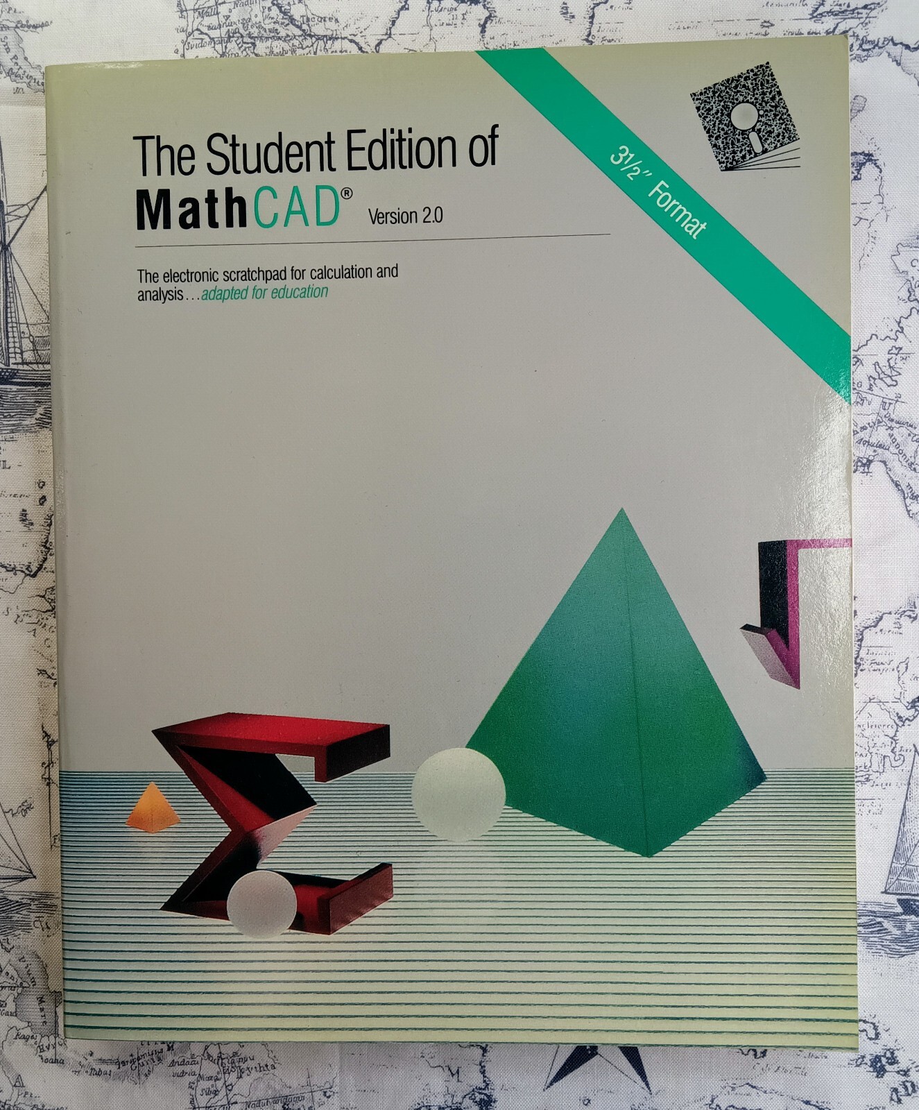 The Student Edition of MathCAD Version 2.0 IBM PC 3.5" Floppy Software Book 1989