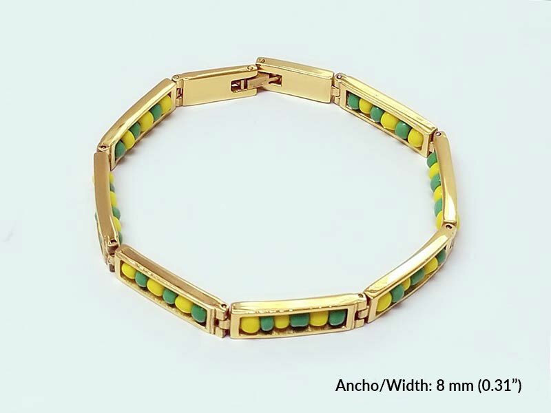 Orula Bracelet in Stainless Steel (Mano de Orula) with a real 14 k Gold Plating