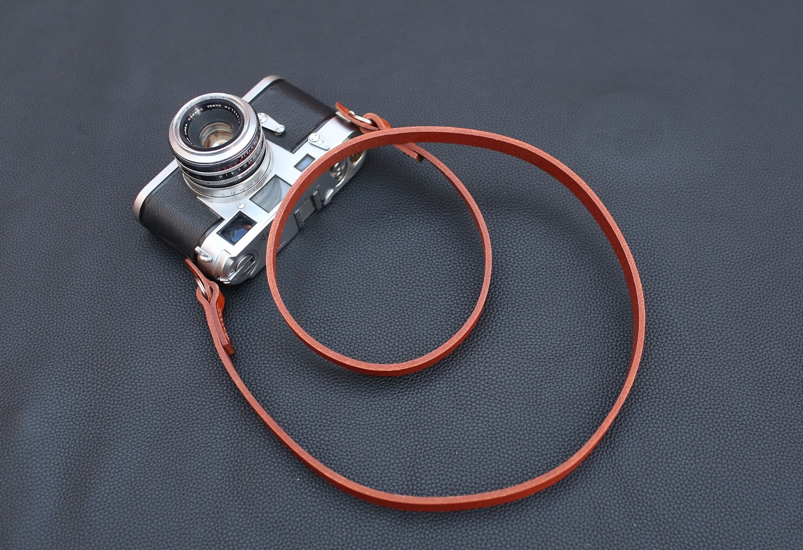 Handcrafted Tan Leather Camera Strap – 13mm Wide, 3.5mm Thick