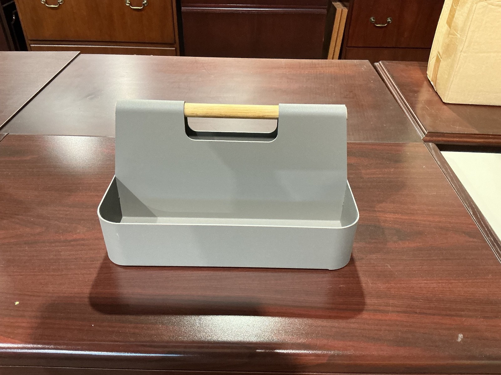 Elin Desk Caddy by Most Modest in Stone Finish