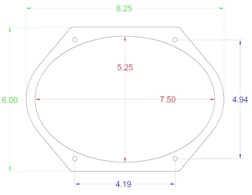 5x7" / 6x8" Speaker Spacers Depth Extender Extending Rings - 1" thick - 1 Pair