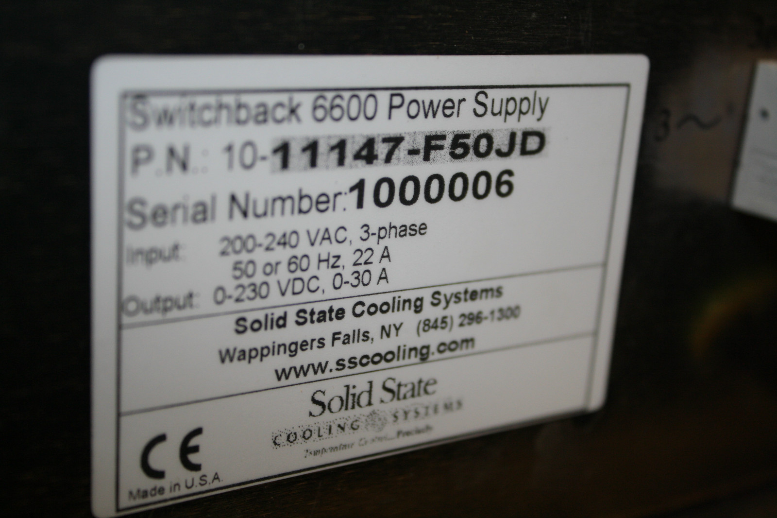 solid state cooling system switchback 6600 peltier power supply pps