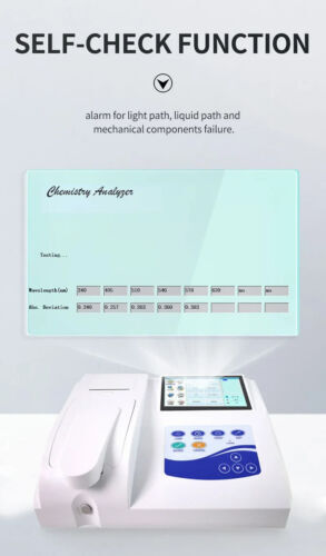 Semi-auto Biochemistry Analyzer analyzing blood touch screen alarm ,NEW