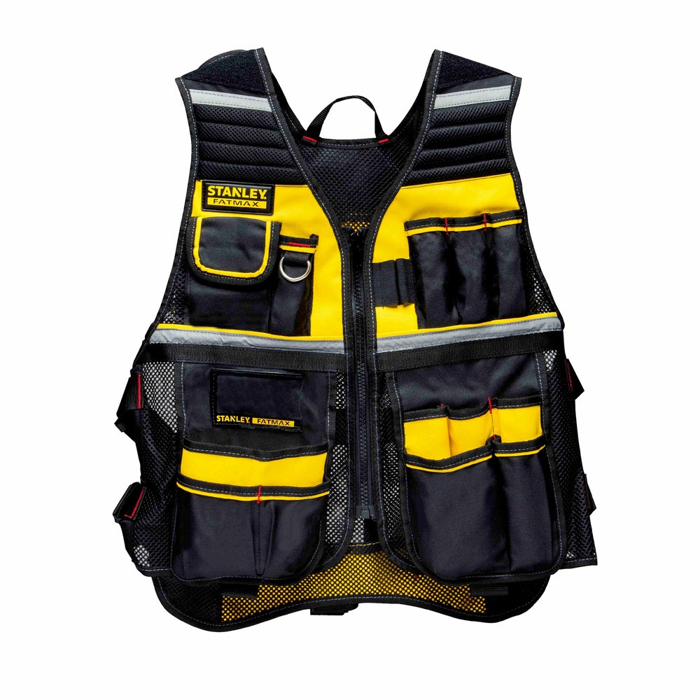 Stanley FMST530201 FATMAX One-Size-Fits-All Tool Vest - Gray/Black/Yellow New