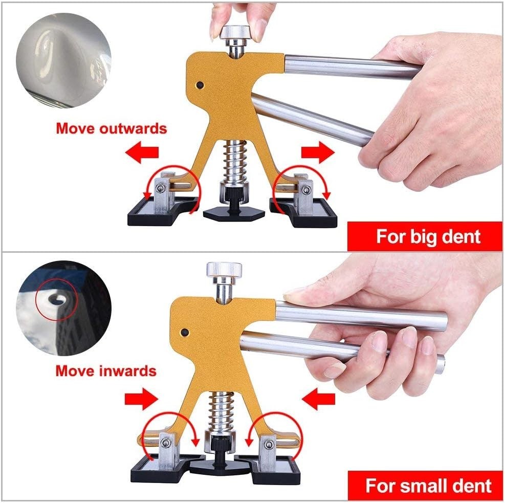Auto Dent Puller Kit - Adjustable Golden Dent Remover Tools Paintless Dent Repai