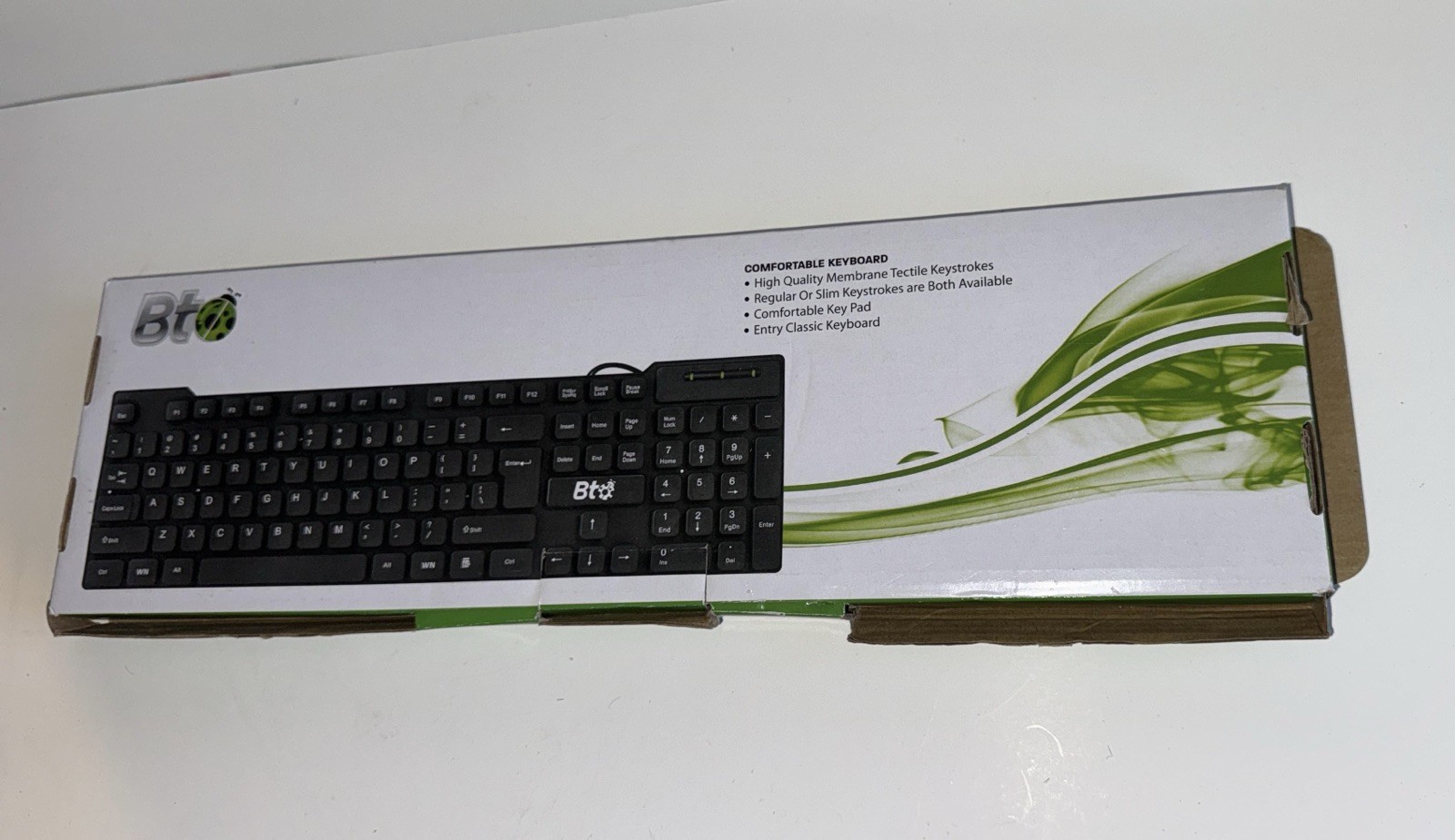 BTO Wired Keyboard Full Size 104-Key with Numeric Keypad Black