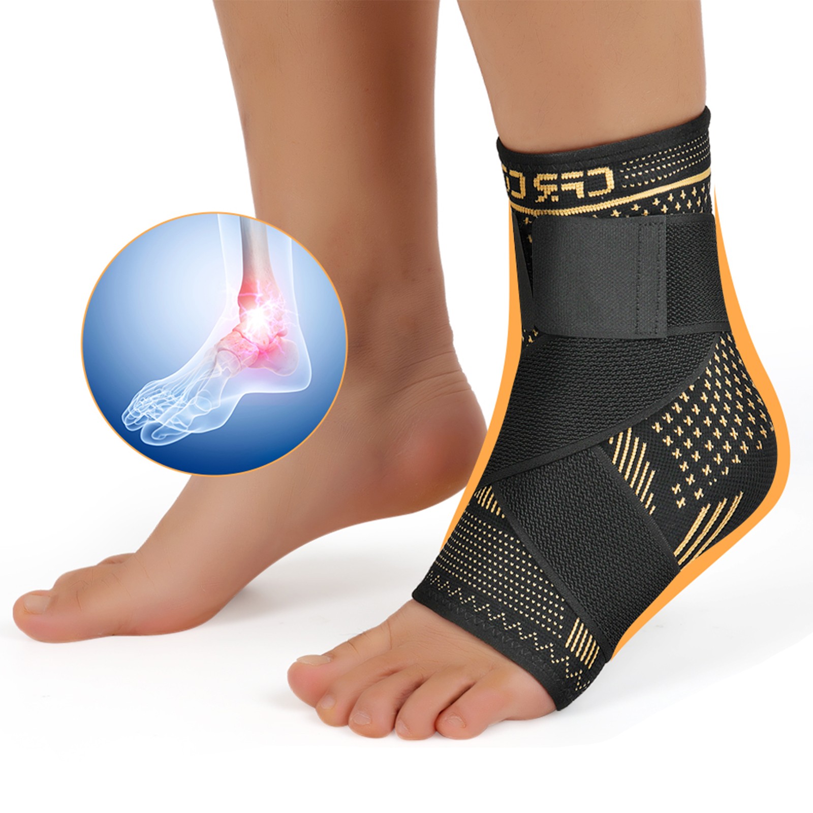 Ankle Brace Support Compression Sleeve Plantar Fasciitis Pain Relief -Foot Wrap