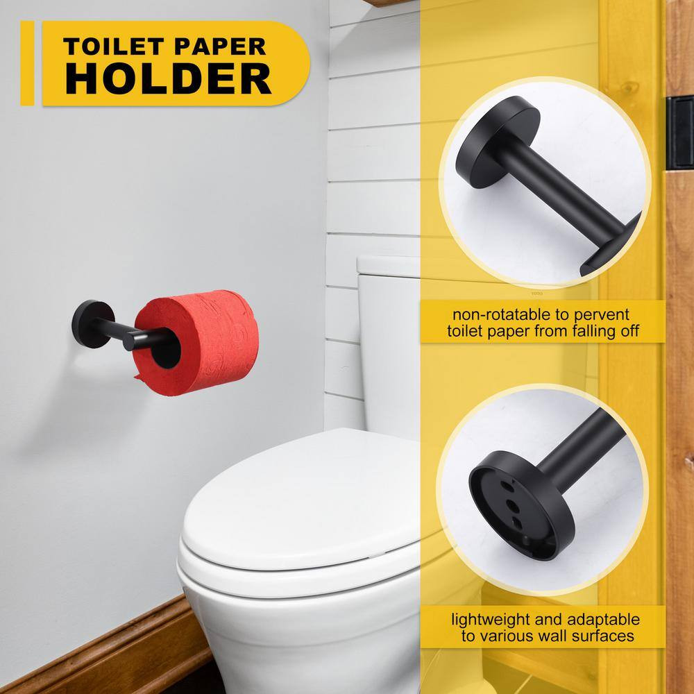 3-Piece Bath Hardware Set with Mounting Hardware in Matte Black