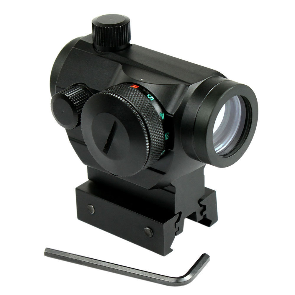 Reflex Red Green Dot Sight Scope w/ Dual High & Low Profile Rail Mounts