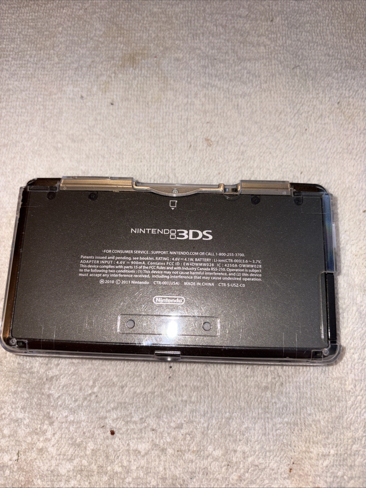 Working Used Nintendo 3DS Black Handheld System w/Charger&Case