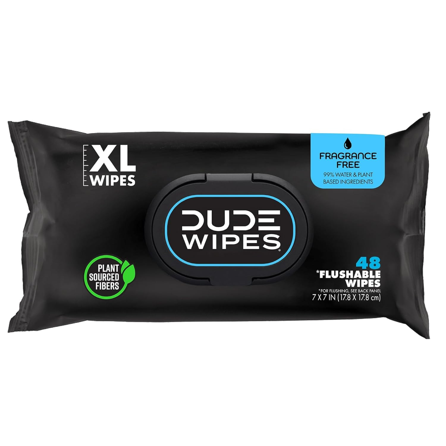DUDE Wipes Flushable Wet Wipes 48 Count Dispenser, Unscented Wet Wipes with Vita