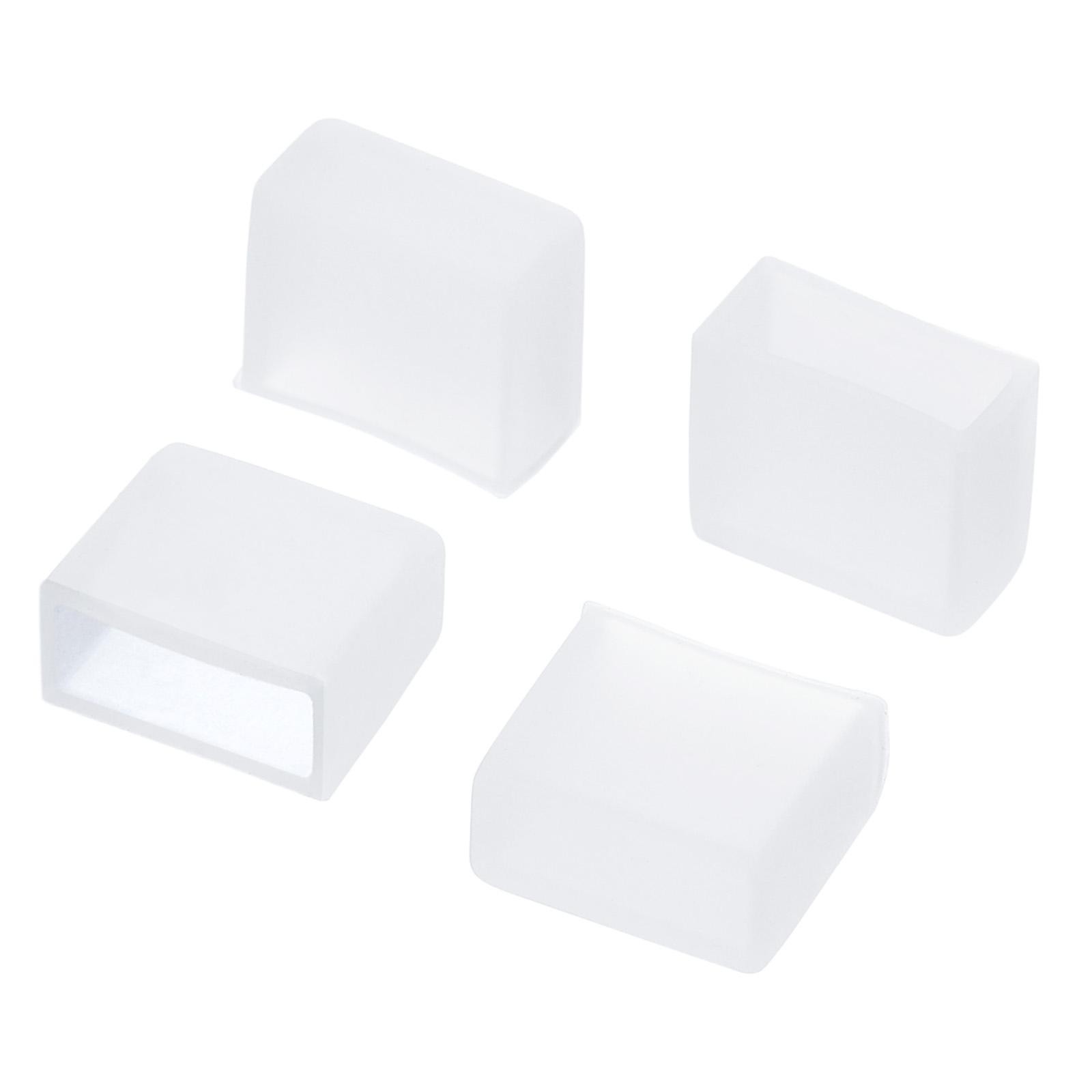 Silicone End Cap Plug Cover, 60 Pack Fit 3528/2835/3014 8mm Wide Strip, Clear